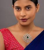 gold-plated sterling silver green filigree pendant necklace