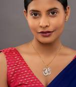 gold-plated sterling silver om pendant necklace