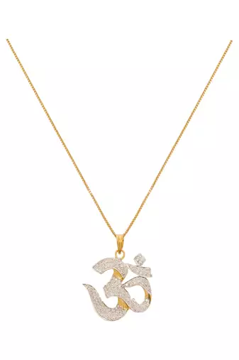gold-plated sterling silver om pendant necklace