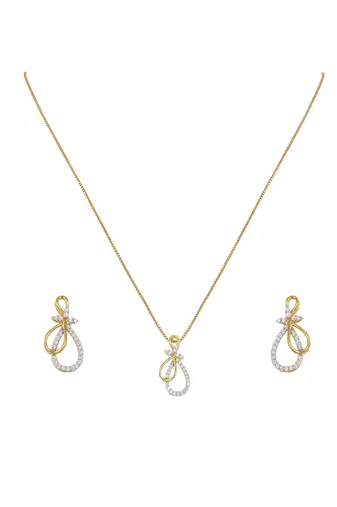 gold-plated sterling silver infinity drop pendant set