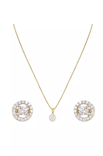 gold-plated sterling silver floating halo pendant set