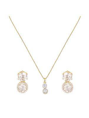 gold-plated sterling silver double drop pendant set 2