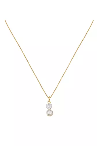 gold-plated sterling silver double drop pendant set