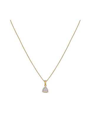 gold-plated sterling silver triangle halo pendant set 2