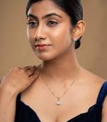 gold-plated sterling silver triangle halo pendant set
