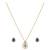 Gold plated green stone pendant necklace set in sterling silver