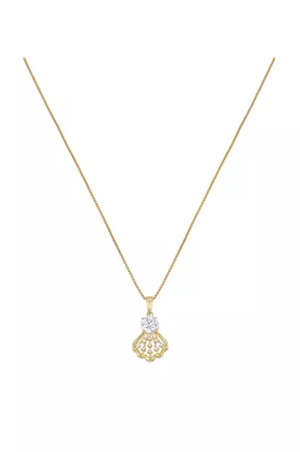 gold-plated sterling silver shell drop pendant set