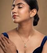 gold-plated sterling silver shell drop pendant set