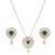 Gold plated green stone pendant necklace set in sterling silver