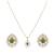 Gold plated green stone pendant necklace set in sterling silver
