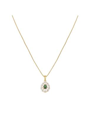 gold-plated sterling silver green teardrop pendant set 3