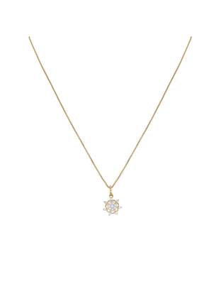 gold-plated sterling silver floral cluster pendant set 3