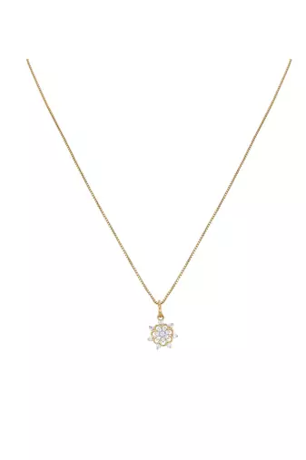 gold-plated sterling silver floral cluster pendant set