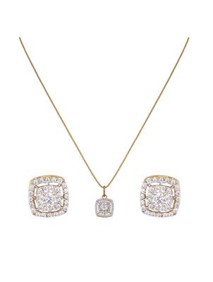 gold-plated sterling silver cushion halo pendant set 2