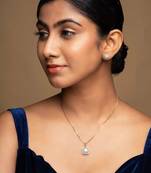gold-plated sterling silver cushion halo pendant set