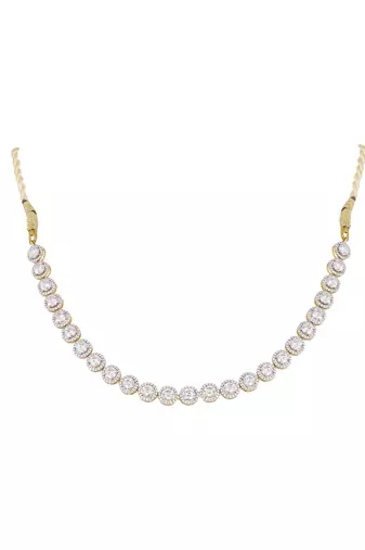 white silver necklace set with gold plated pendant design