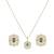 Gold plated green stone pendant necklace set in sterling silver
