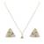 Gold plated blue stone pendant necklace set in sterling silver