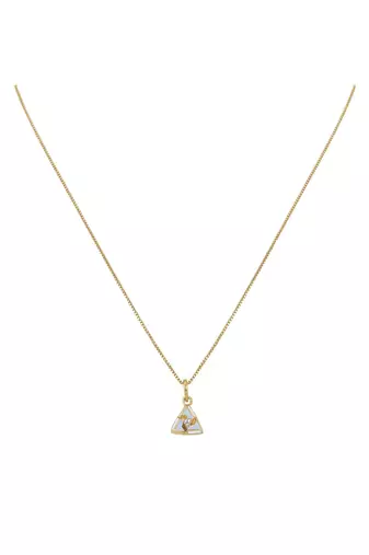 gold-plated sterling silver triangle pendant set