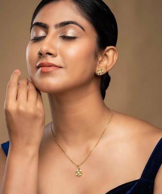 gold-plated sterling silver minimal chain pendant set 3