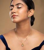 gold-plated sterling silver double halo pendant set