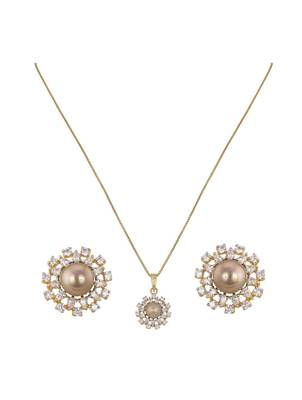 rose gold-plated sterling silver minimal pendant set 2