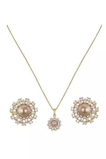 rose gold-plated sterling silver minimal pendant set