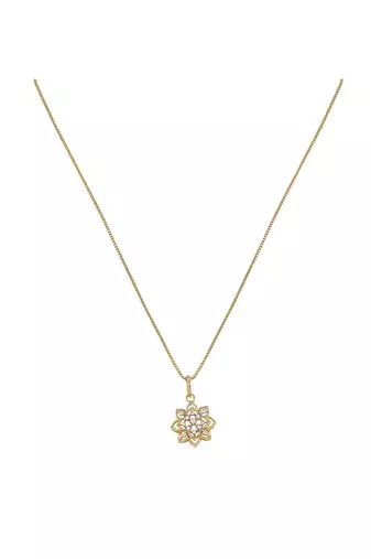 gold-plated sterling silver floral star pendant set