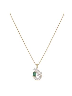 gold-plated sterling silver green stone swirl pendant set 3