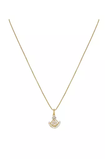 gold-plated sterling silver kundan paisley pendant set