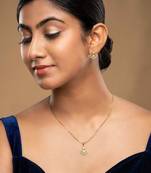 gold-plated sterling silver kundan paisley pendant set