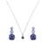 Silver plated blue stone pendant necklace set in sterling silver
