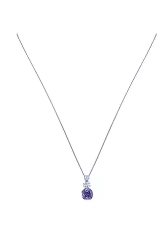 silver-plated sterling silver purple drop pendant set