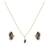 Gold plated blue stone pendant necklace set in sterling silver