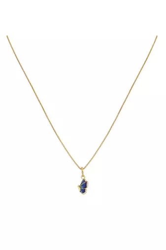 gold-plated sterling silver blue abstract pendant set
