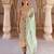 Green floral printed tissue kurta set