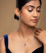 gold-plated sterling silver blue abstract pendant set