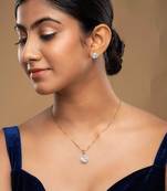 gold-plated sterling silver solitaire cluster pendant set