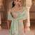Green floral printed tissue kurta set
