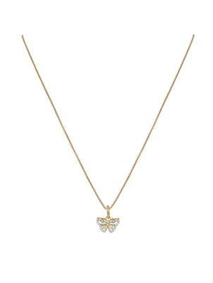 gold-plated sterling silver crystal butterfly pendant set 3