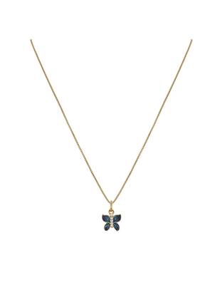 gold-plated sterling silver blue butterfly pendant set 3