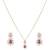 Gold plated pink stone pendant necklace set in sterling silver