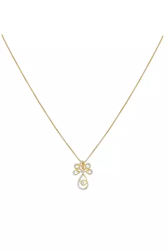 Gold plated pendant necklace set in sterling silver