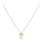 gold-plated sterling silver floral teardrop pendant set