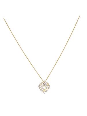 gold plated layered floral drop pendant set 2