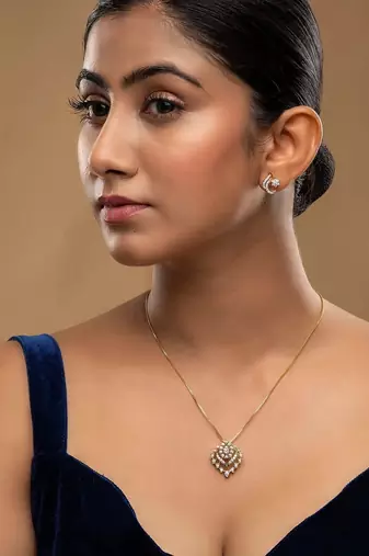 Gold plated pendant necklace set in sterling silver