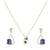 Gold plated blue stone pendant necklace set in sterling silver