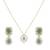 Gold plated green stone pendant necklace set in sterling silver