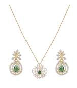 rose gold sterling silver green stone pendant set