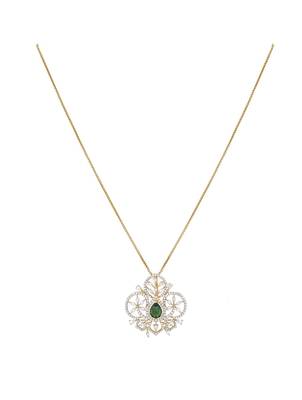 rose gold sterling silver green stone pendant set 2
